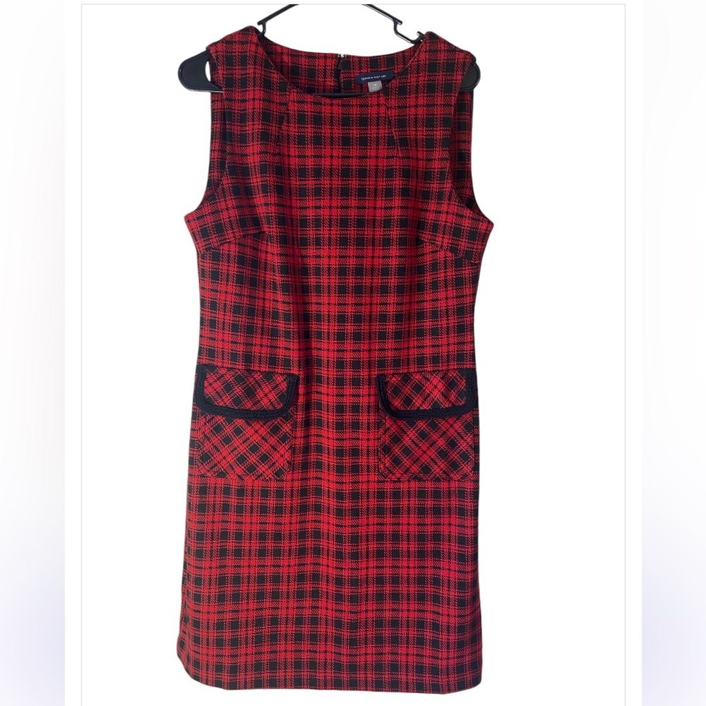 Plaid Red and Black Sleeveless Dress